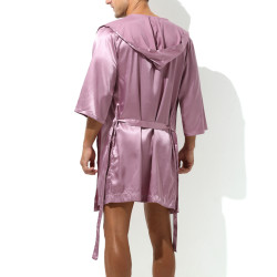 MenSexyWear Peignoir effet satiné Long Slit Rose